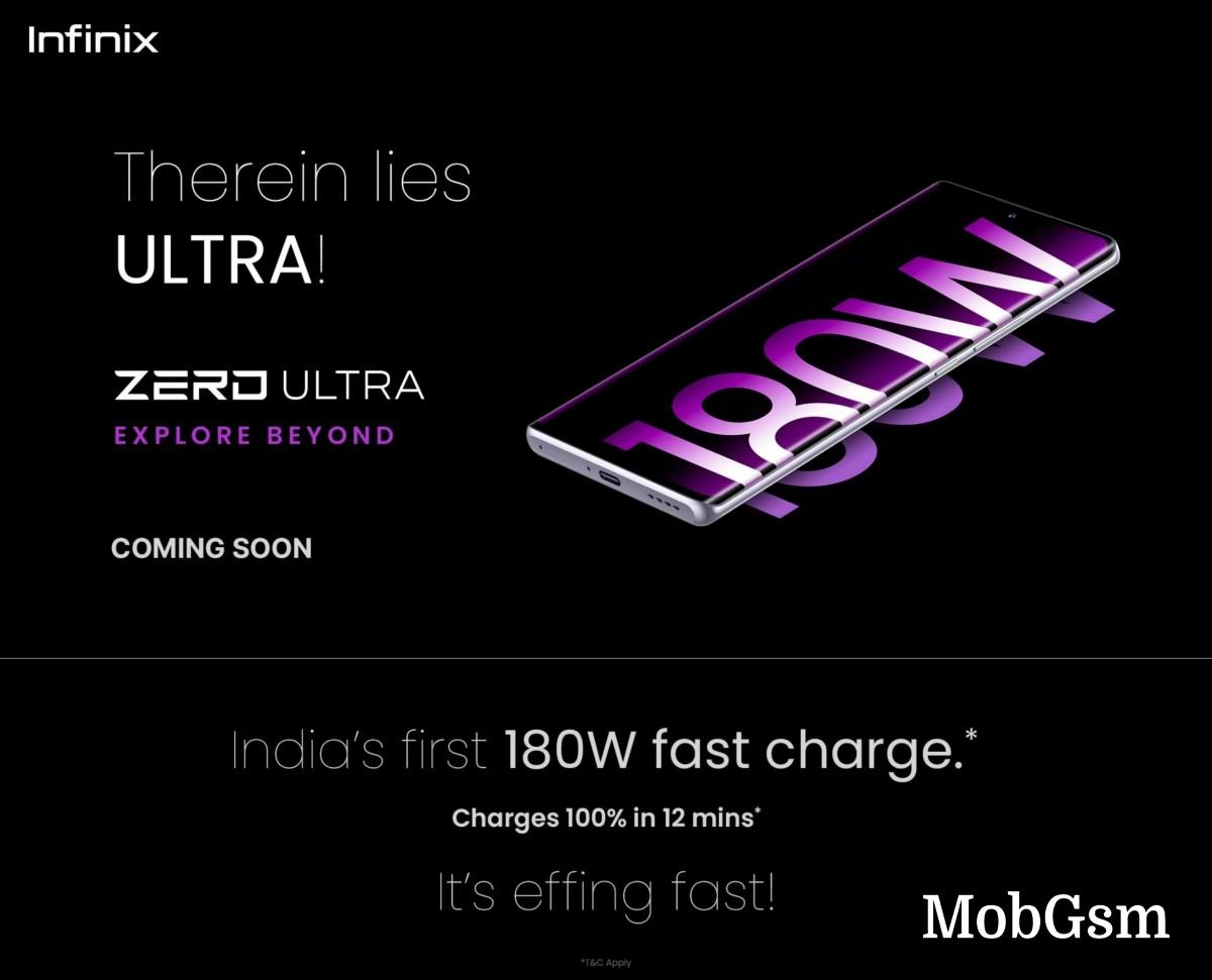 Infinix Zero Ultra with 180W charging is launching soon in India