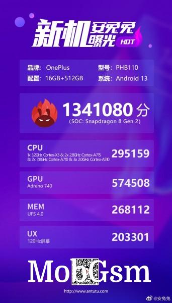 OnePlus 11 passes through AnTuTu with 16GB RAM, scores over 1.3 million points