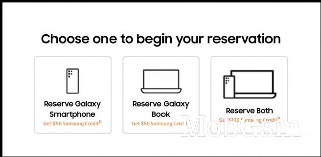 Samsung US reservation options