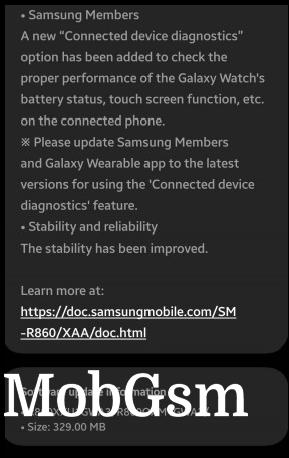 Galaxy Watch4 R860XXU1GWA3 update changelog