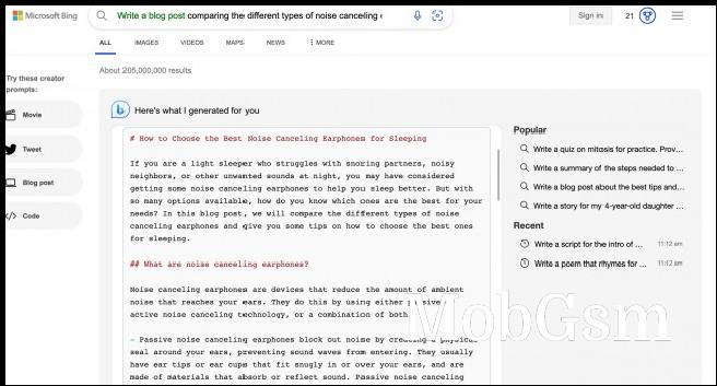 Sample Bing generated blog post