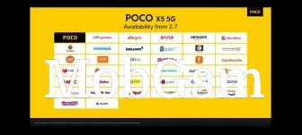 Retailers that will offer the Poco X5 and X5 Pro