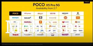 Retailers that will offer the Poco X5 and X5 Pro