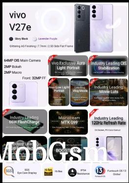 vivo V27e pre-order gifts and spec sheet