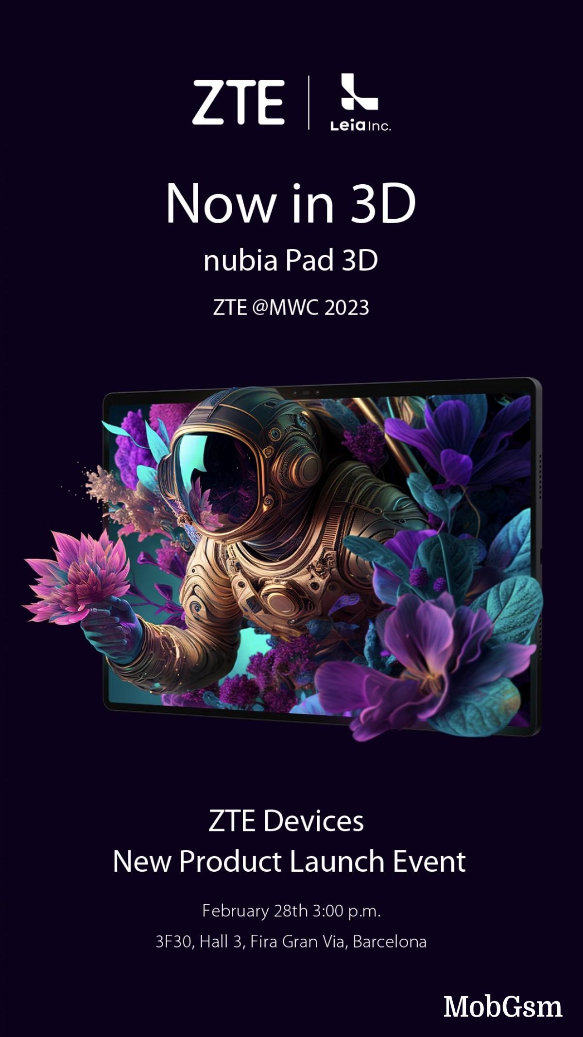 ZTE to bring Nubia Pad 3D at MWC