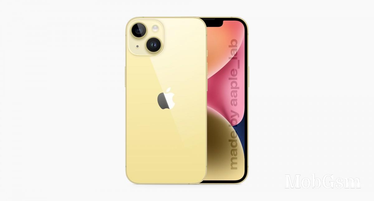 Yellow iPhone 14 concept render | Source: aaple_lab