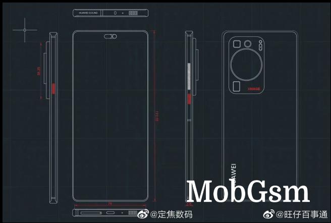 A schematic that allegedly shows the Huawei P60 Pro design