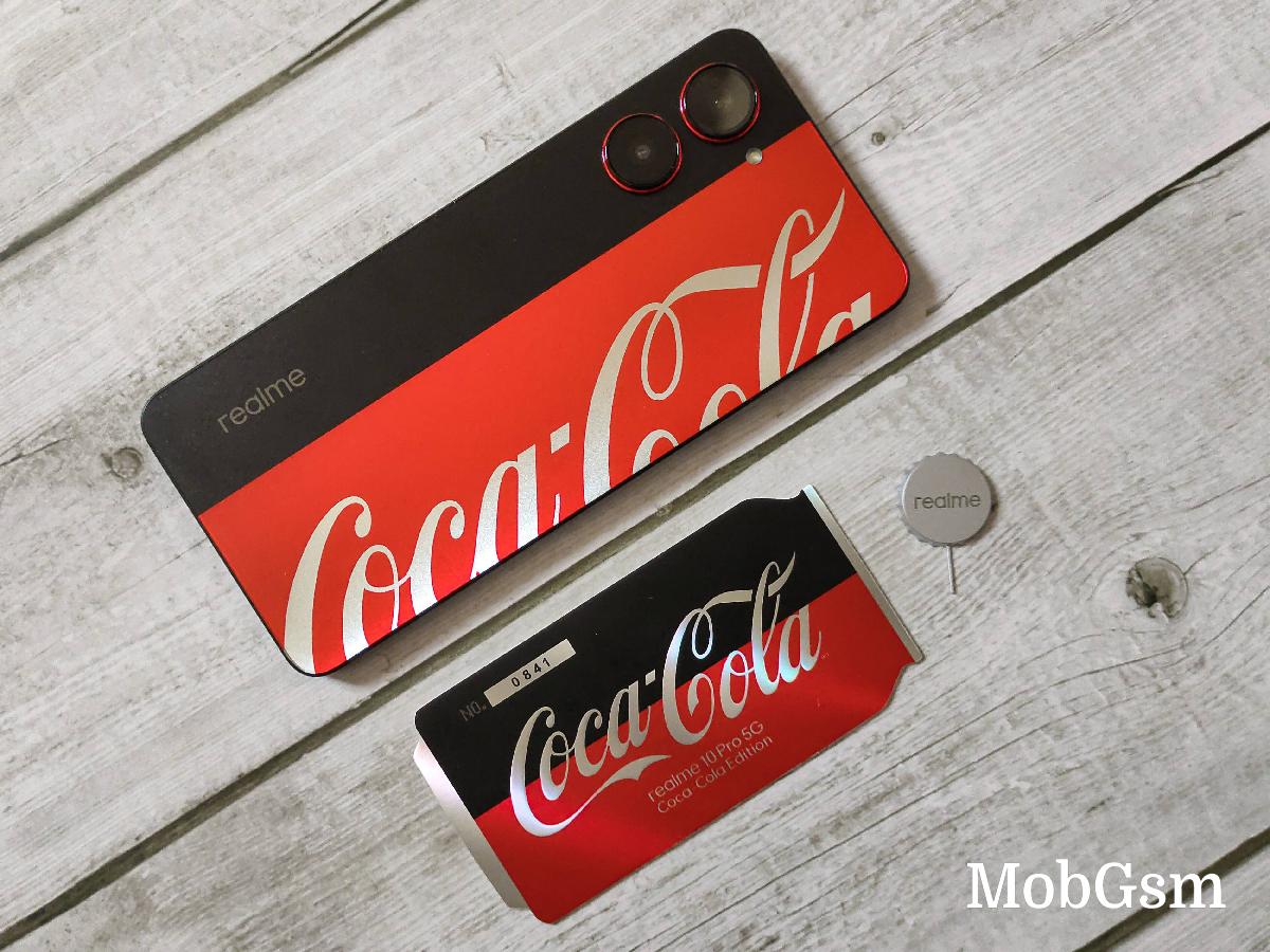 Realme 10 Pro 5G Coca-Cola Edition with limited number card and customized SIM card needle