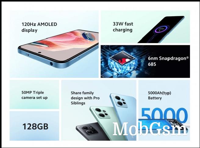 Redmi Note 12 4G key specs