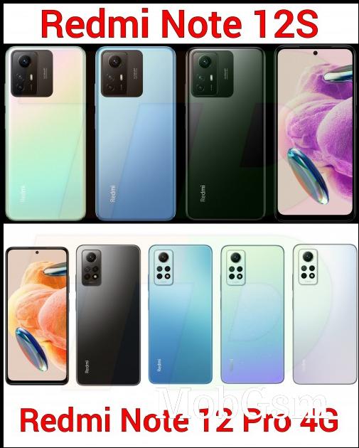 Redmi Note 12S and Note 12 Pro 4G renders