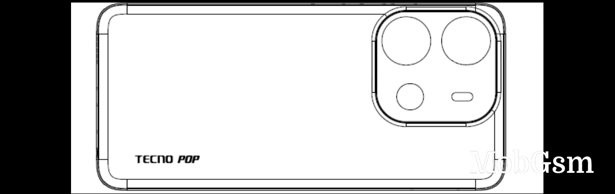 Tecno Pop 7 schematic by the FCC shows what should be a basic dual camera and a FP reader