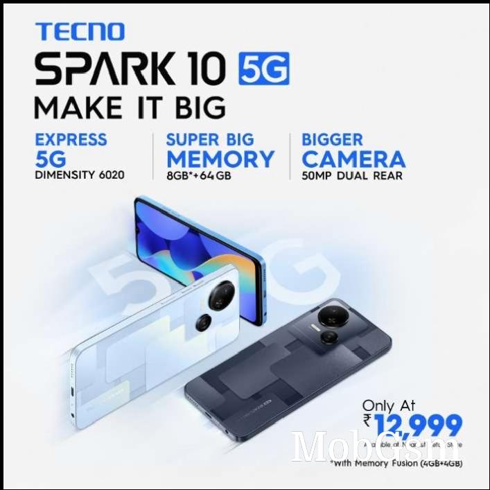 Tecno Spark 10 5G arrives in India, starting at INR 12,999