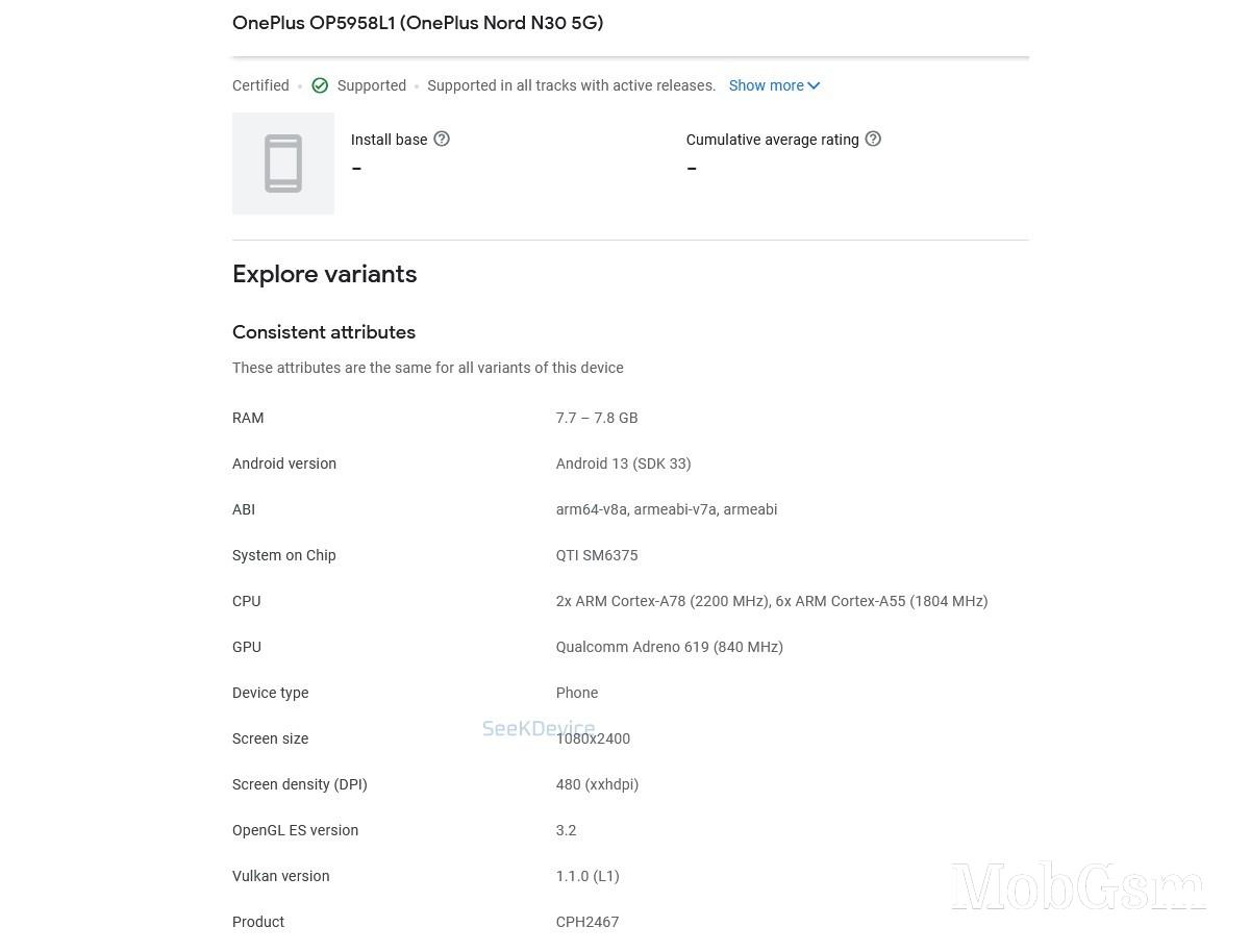 OnePlus Nord N30 5G gets listed on the Google Play Console ahead of its US release