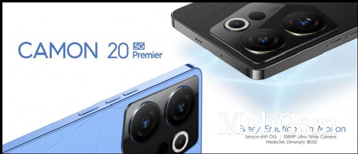 Tecno Camon 20 Premier official with Dimensity 8050, 108MP ultrawide camera