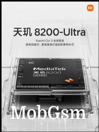 Xiaomi Civi 3 will debut the Dimensity 8200 Ultra chipset