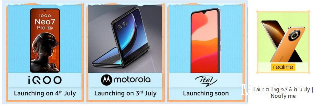 Amazon leaks Indian prices for Motorola Razr 40, iQOO Neo 7 Pro, Realme Narzo 60