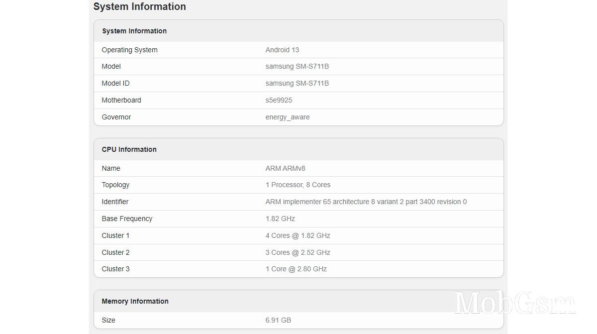 Samsung Galaxy S23 FE runs Geekbench confirming Exynos 2200 on board