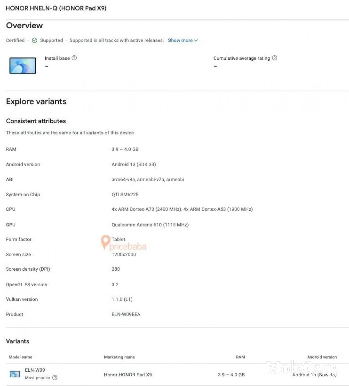 Honor Pad X9 launch imminent as it gets listed at Google Play Console