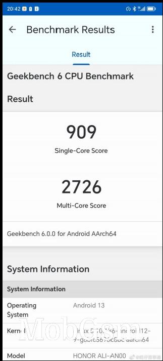 Honor X50 on Geekbench