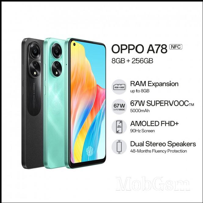 Oppo A78 4G key specs