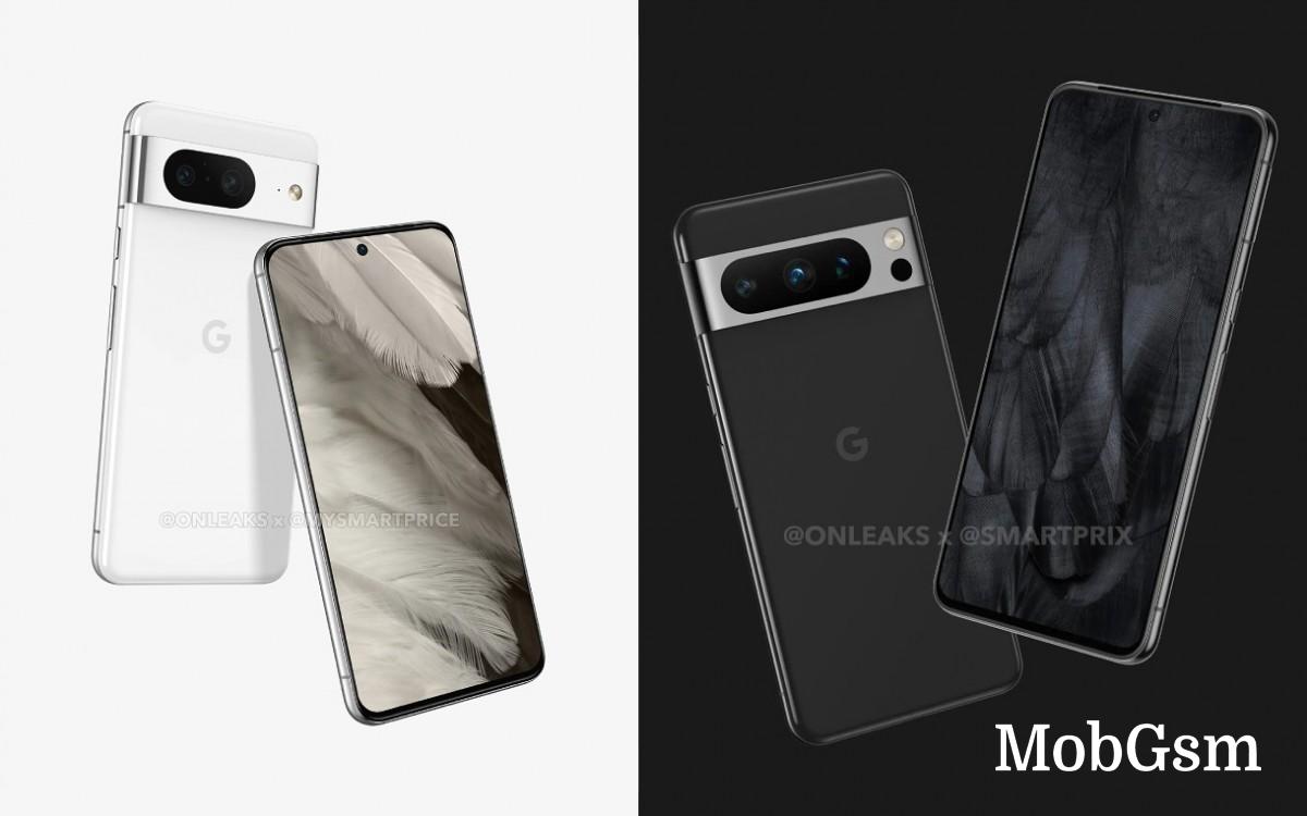 Supposed renders of the Pixel 8 and 8 Pro