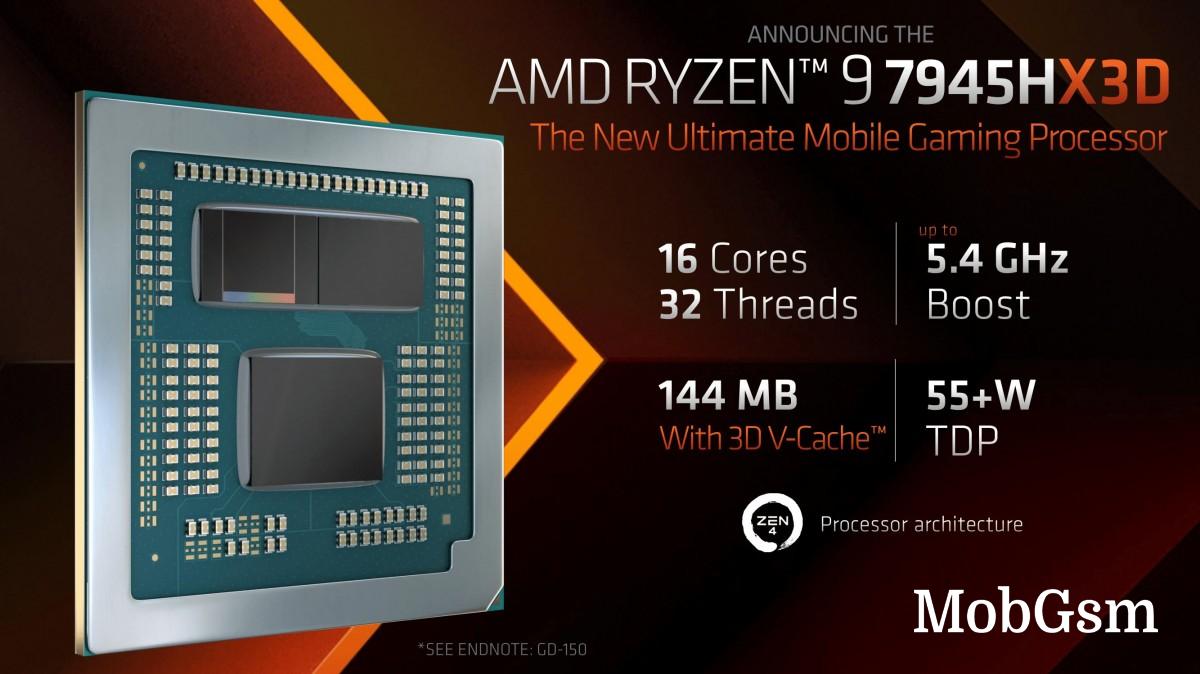 AMD announces Ryzen 9 7945HX3D, first notebook chip with 3D V-Cache technology