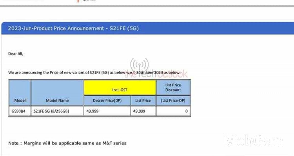 Samsung Galaxy S21 FE 2023 training materials leak, paint a familiar picture