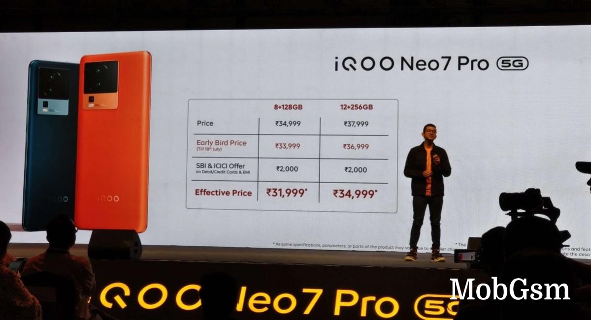 iQOO Neo 7 Pro is official with Snapdragon 8+ Gen 1 and 120W fast charging