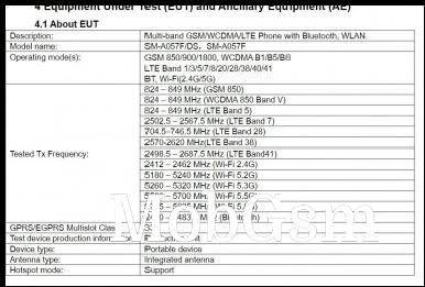 Screenshots from the FCC listing