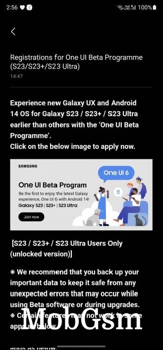 Samsung One UI 6 Beta on Android 14 screenshot