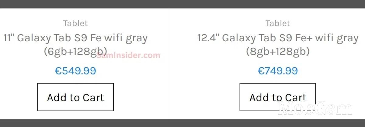 Samsung Galaxy Tab S9 FE prices in Europe leak, increase is imminent