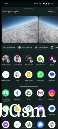 Android 14 Google Photos share sheet