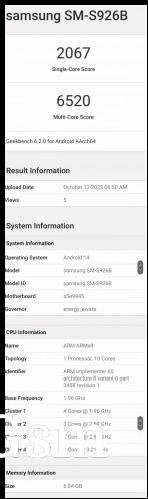 The Exynos 2400 on Geekbench, source: Ice Universe