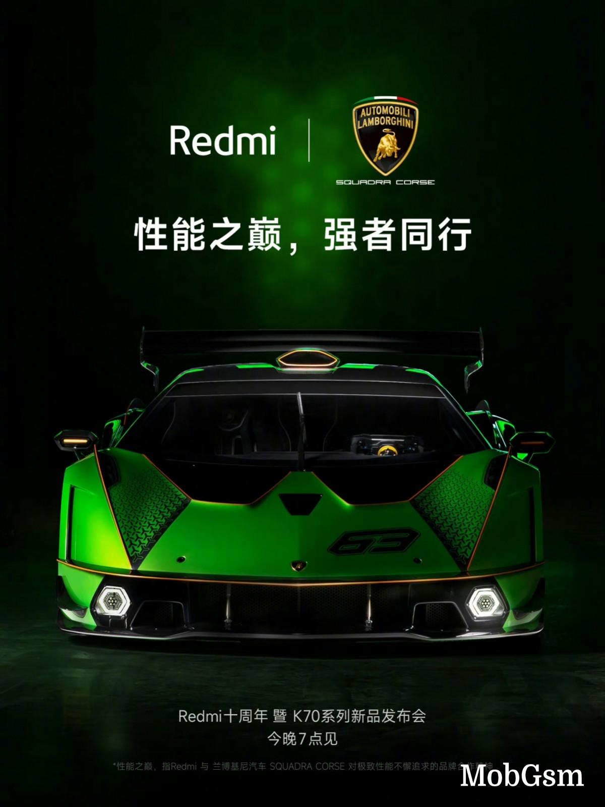 Redmi K70 Pro Automobili Lamborghini Squadra Corse comes with 24 GB RAM, 1 TB storage