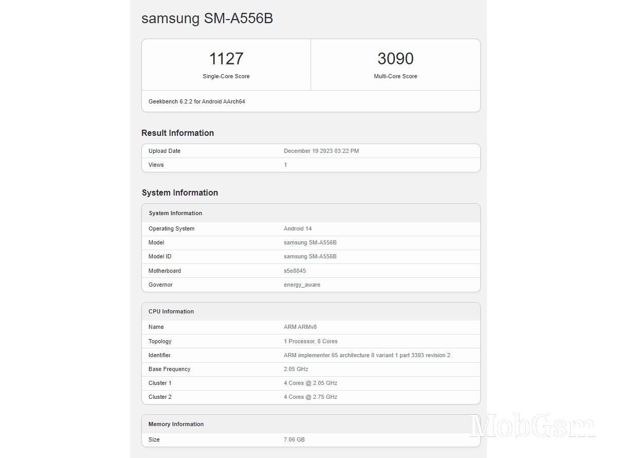 Samsung Galaxy A55 runs Geekbench, Xclipse 530 GPU confirmed