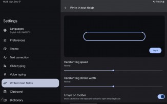 The Write in text fields help screen