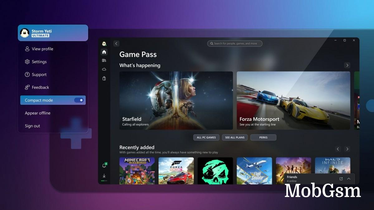 Xbox app for PC gets Compact mode for handheld gaming PCs