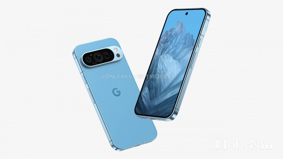 Google Pixel 9 leaks in renders showing three rear cameras, flat sides