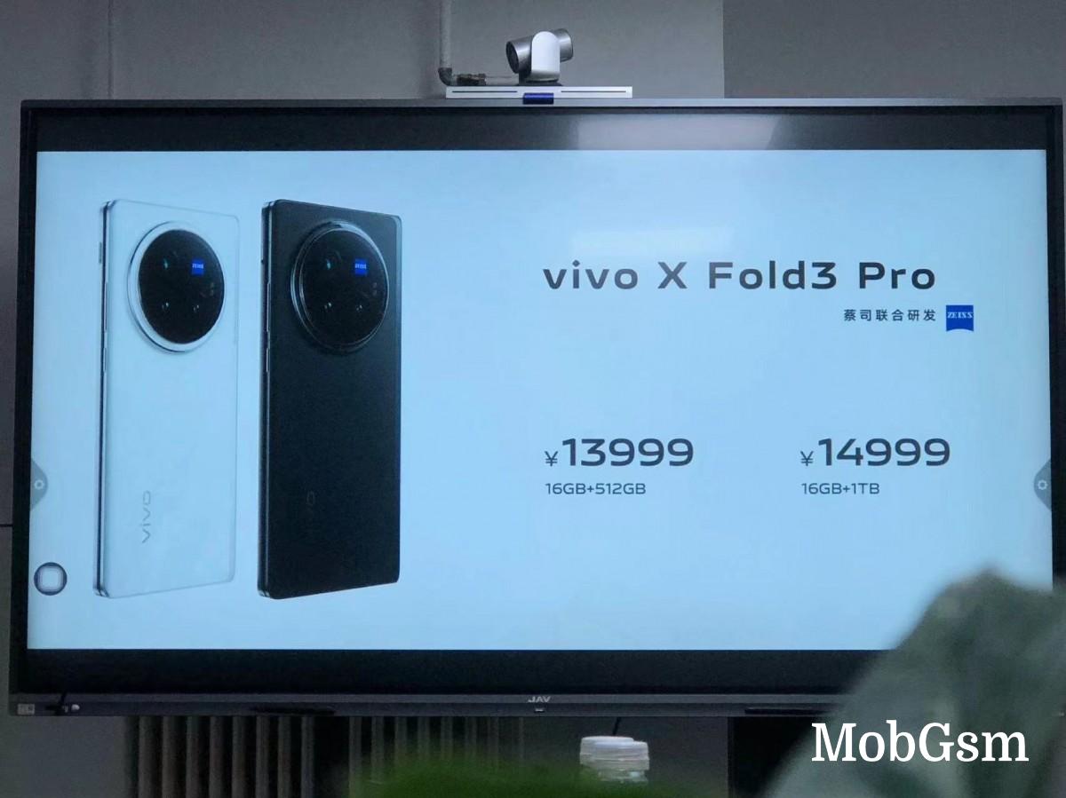 vivo X Fold3 Pro storage configurations and price leak ahead of launch