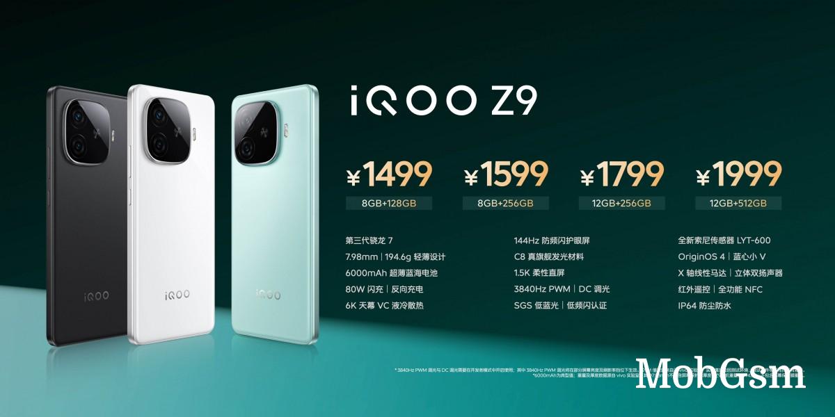 iQOO Z9 series debuts: Z9 Turbo leads the pack with SD 8s Gen 3 and 6,000 mAh battery 