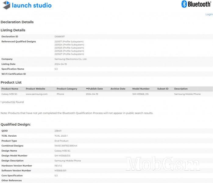 Samsung Galaxy M35 5G moves a step closer to launch as it gets Bluetooth certified