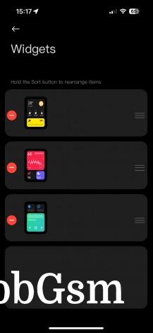 Xiaomi Smat Band 8 Pro widgets editing