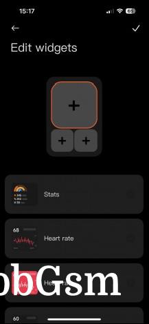 Xiaomi Smat Band 8 Pro widgets editing