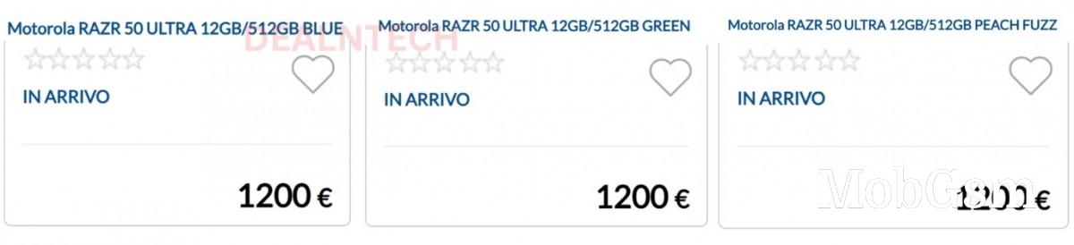 Motorola Razr 50 Ultra price leaks