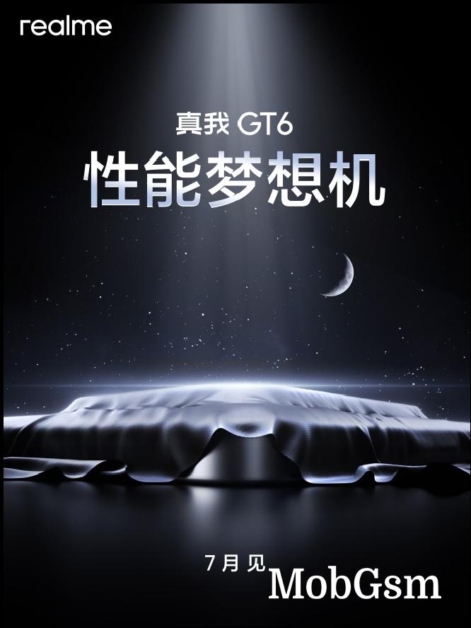 A teaser for a flagship Realme GT 6 phone