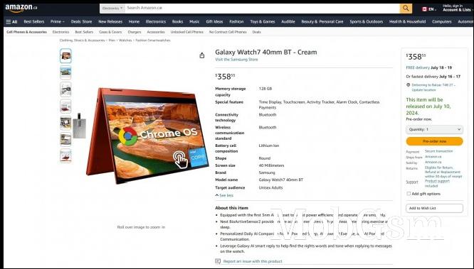 Amazon Canada leaks Samsung Galaxy Watch7 details