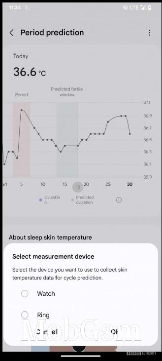 Period prediction based on skin temperature and snore detection