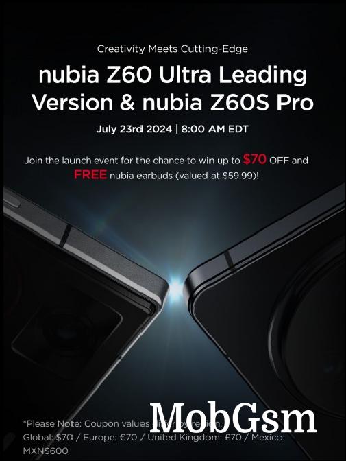 Nubia Z60 Ultra Leading Version and Z60S Pro launch date revealed