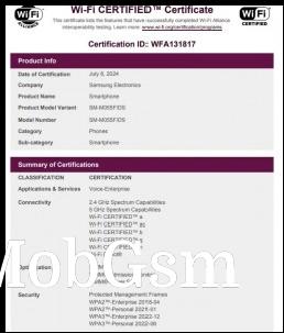 Samsung Galaxy F05 and M05 Wi-Fi certifications