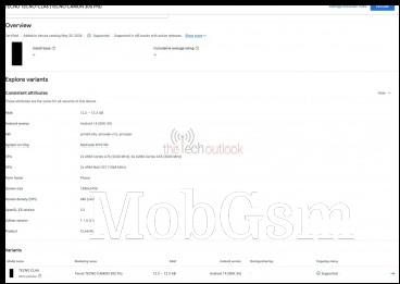 Tecno Camon 30S Pro at Google Play Console